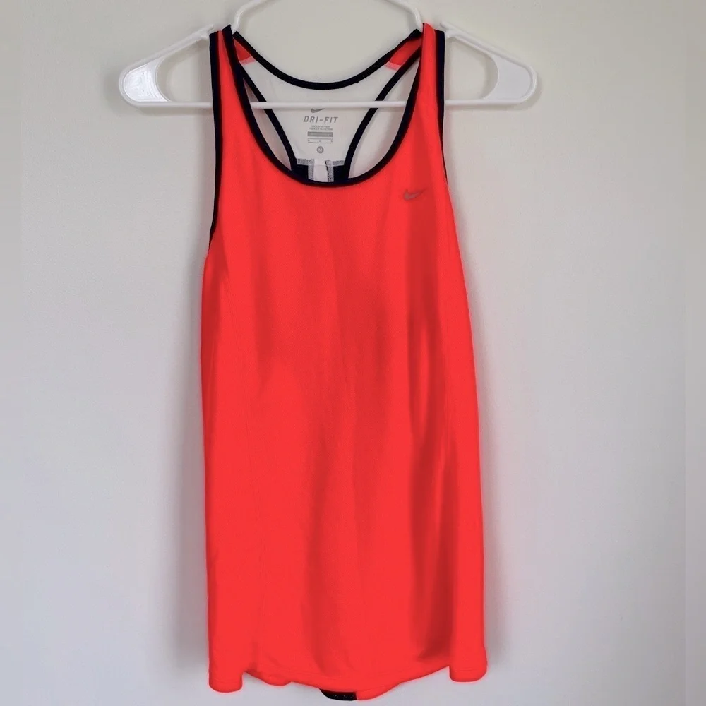Nike dri-fit blue, orange, and white running tank